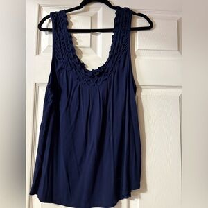 Maurices Navy Tank Top with Textured Neckline